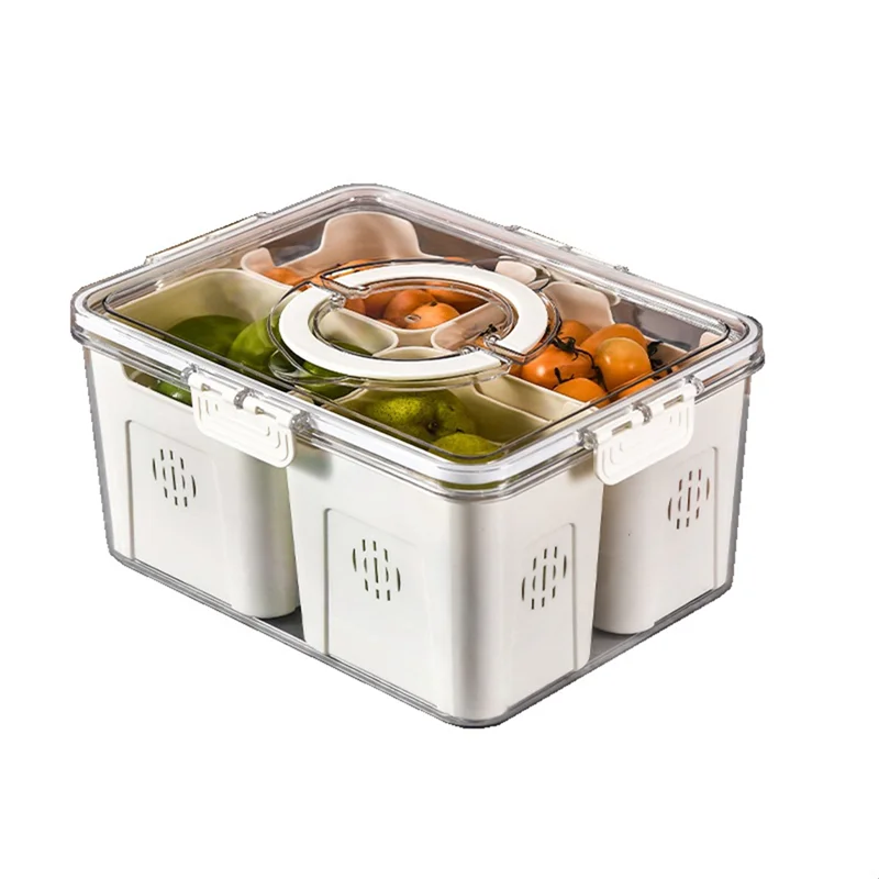 

A29M-Fruit Tray For Large Picnic Refrigerator Food Storage Transparent Snack Box In Kitchen