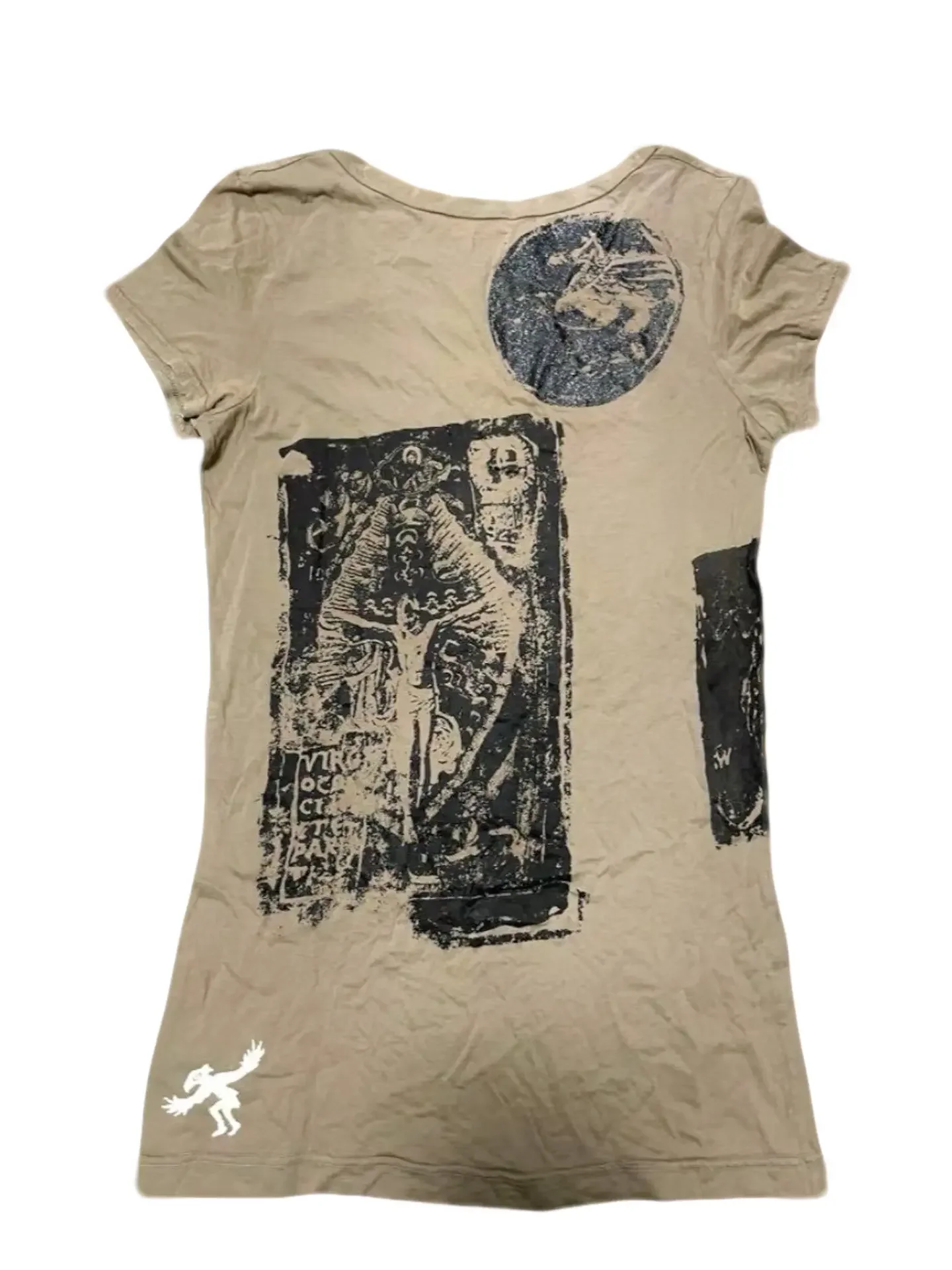 LGB rare V-neck print retro washing water old short-sleeved T-shirt