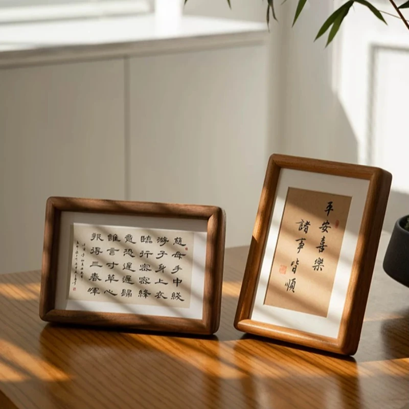 Solid Wood Picture Frame for Calligraphy Art Walnut Wood Photo Frames Mortise and Tenon Photo Display Premium Calligraphy Frame
