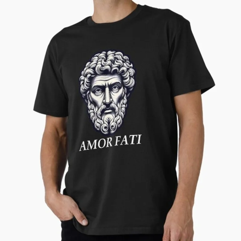 0331 Amor fati stoic philosophy Gift t shirt for men 100% cotton printed Graphic Clothes Large size Tops S-6XL