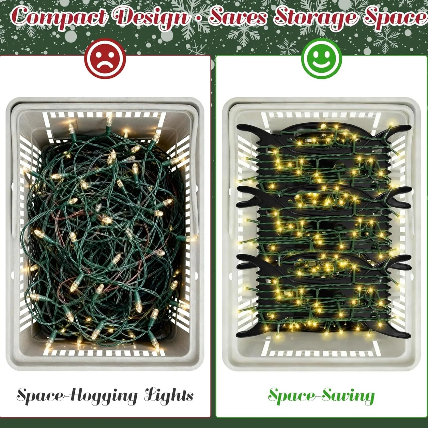 12PCS Christmas light storage rack, holiday light storage container, Christmas tree light storage scroll, winding rope view 3