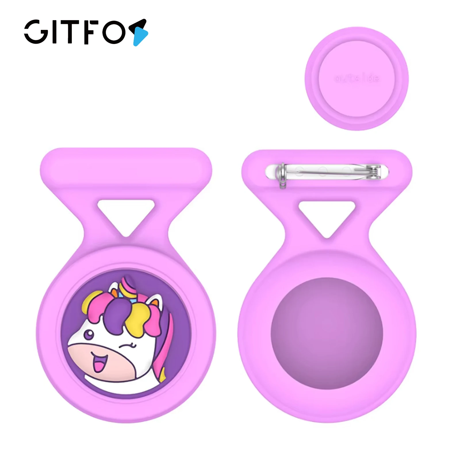 

GITFOS Airtag Case with Pin for Kids Waterproof Air tag Holder Cute Cartoon design Soft Silicone Air Tag Case for Apple AirTag