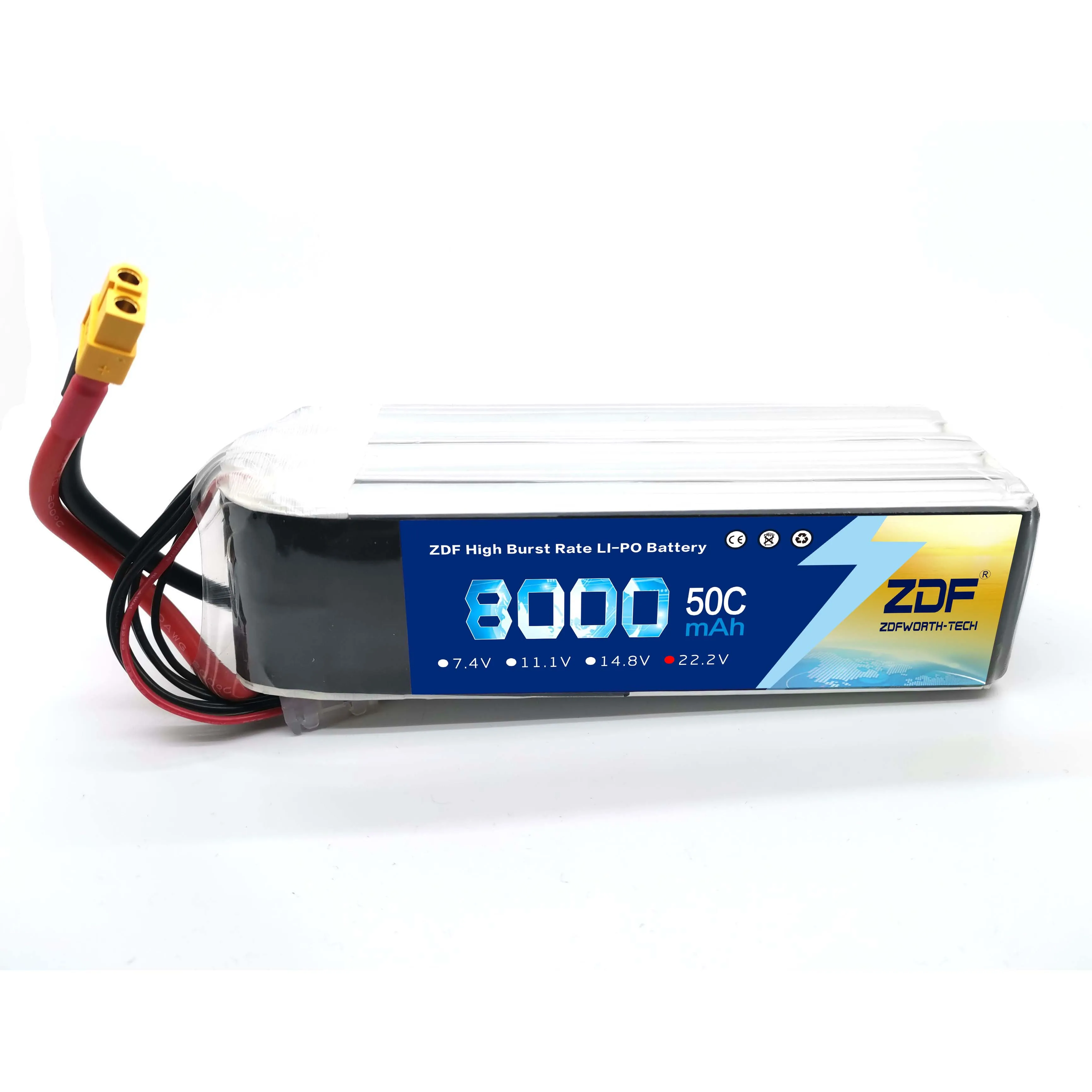 ZDF 8000mAh 50C 22.2V 25.9V 6S1P 7S LiPO Battery for Big Load Multirotor Agricultral Plant Protection FPV Drone