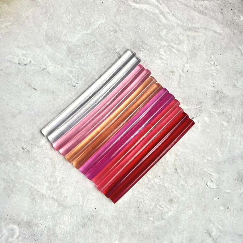 Naxilai 10 Buah Stok 7MM Warna Campuran Stik Karet Parafin Lilin Cat Api Transparan Kaca Panjang 100Mm