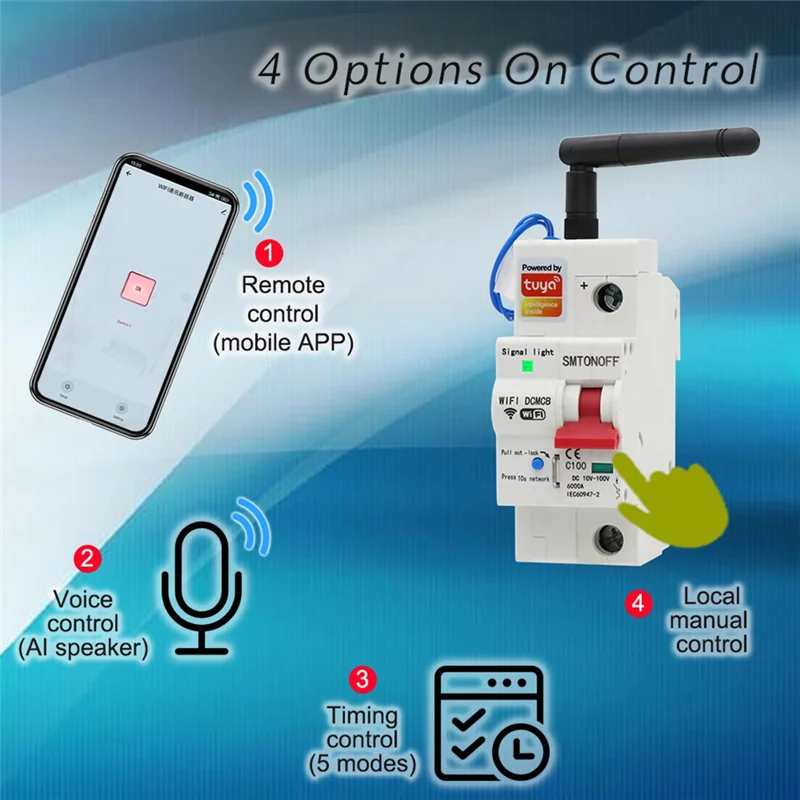 

CEA Tuya Smart Life Wi-Fi DC умный автоматический выключатель 12 В 24 В 48 В защита от перегрузки и короткого замыкания для Alexa Google Home