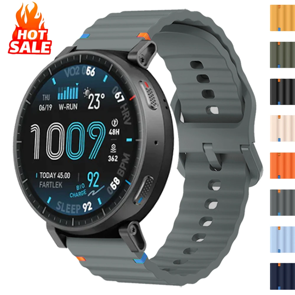 Silicone 20mm 22mm Watch Strap For Amazfit Active Max 3 2 Sport Bracelet Belt For AMAZFIT BIP Max 6 5 BALANCE 3 2 GTR/GTS 4 Band