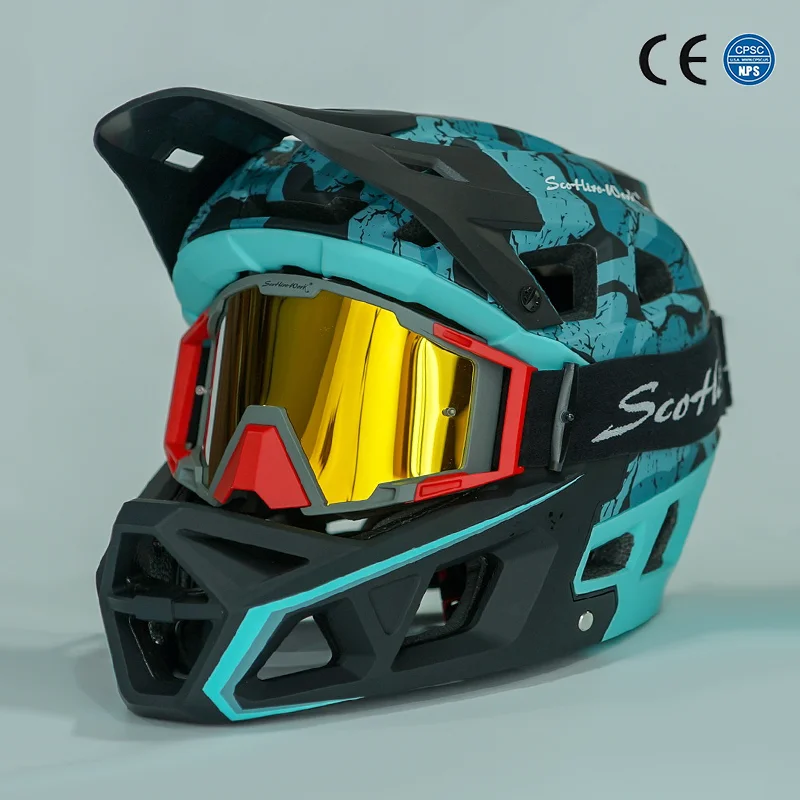 Ultraleve Full Face Ciclismo Capacete para Homens e Mulheres, MTB Downhill Capacete de Bicicleta, Motocicleta Bike Racing Kask