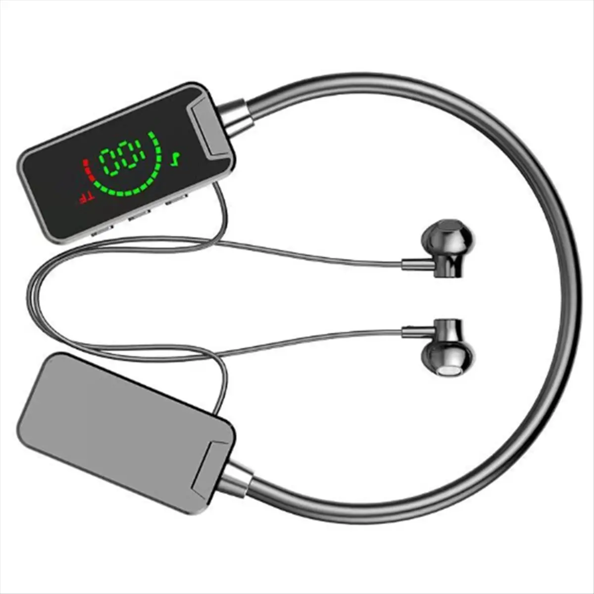 Neckband Bluetooth Headphones with LED Display Wireless Earphones ABS Sports Headset