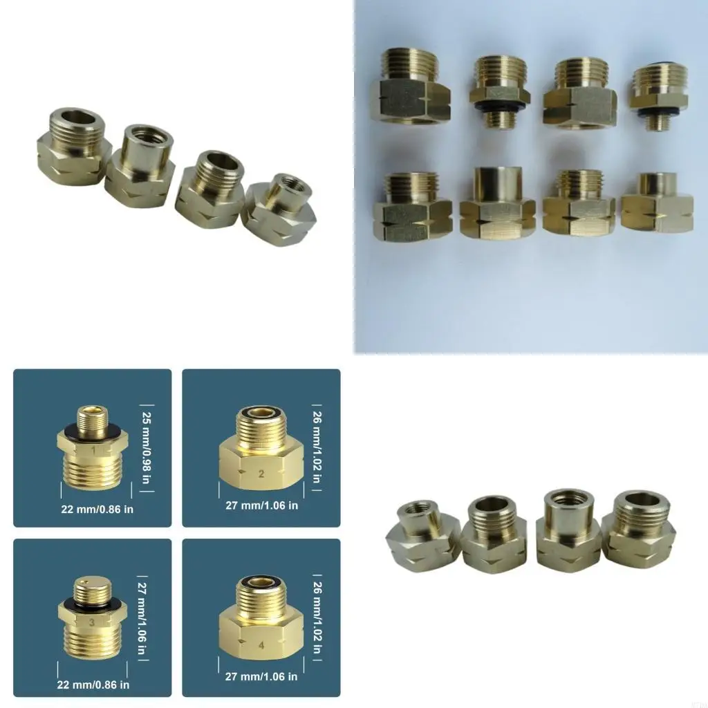 

M7DA 4PCS Латунный газовый цилиндр Адаптер замена универсалов Универсальные фитинг Адаптер Адаптер Газовый разъем