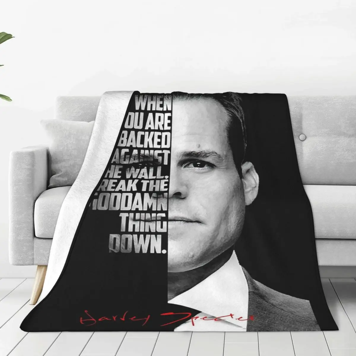 Black And White Harvey Specter Quote Blankets Flannel Lightweight Sofa Throw Blankets For Home Bedroom Throws Bedspread Quilt