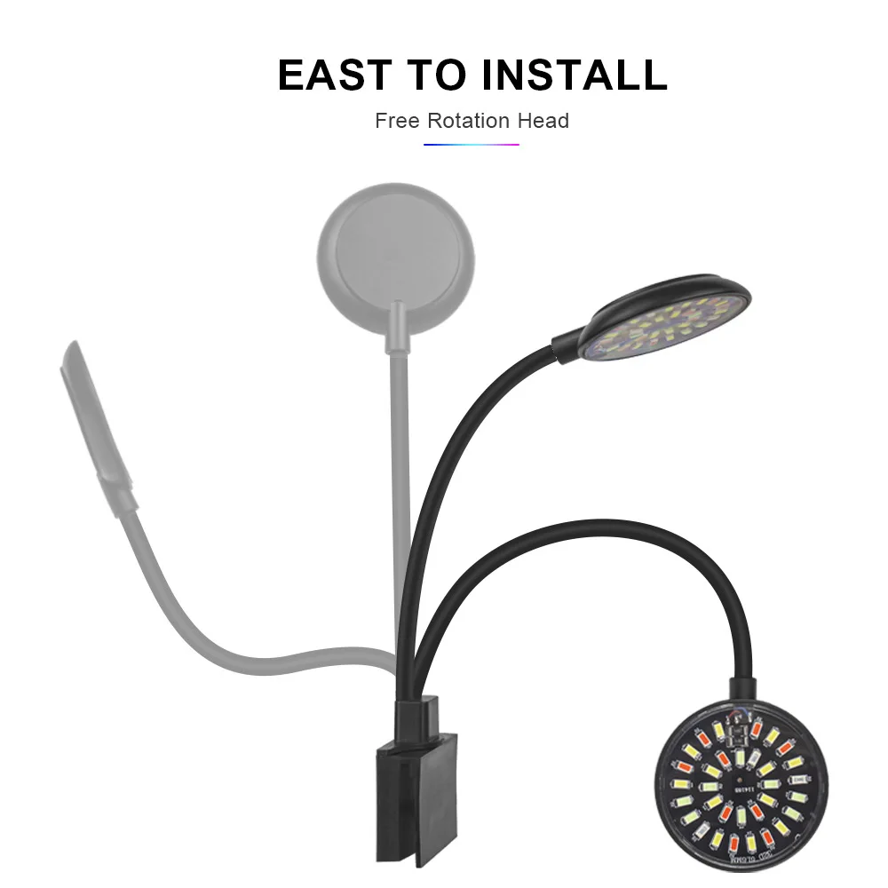4W\\7W USB Fish Tank Clip Lamp Decorate Led Full Spectrum Control Lamp Algae Lamp Ornamental Small Tank Lighting