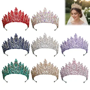 Alloy Crystal Baroque Style Bridal Crown With Comfortable Lightweight Design For Wedding Ceremony