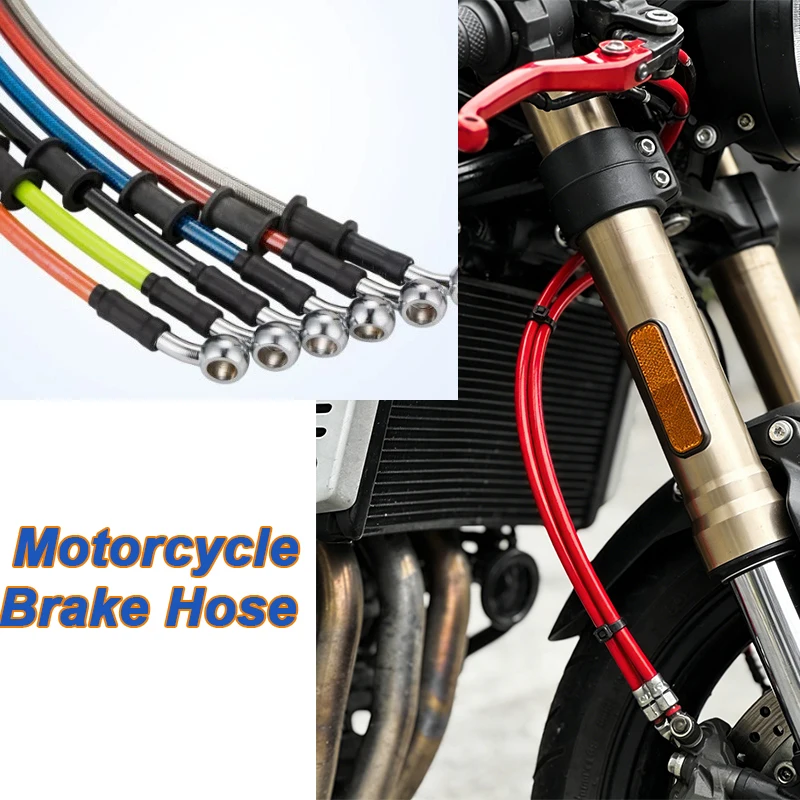 

Motorcycle Brake Hose 40cm-80cm Universal Brake Cable Line 28° Braided Steel Hydraulic Clutch Radiator Oil Cooler Dirt Bike