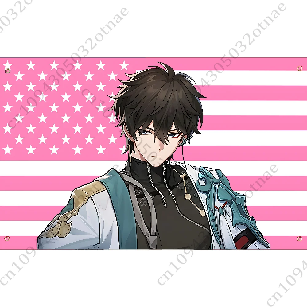 Boothill Honkai Star Rail American Flag Tapestry Funny Banner For College Dorm Bedroom Outdoor Living Room Wall Art Decor Party