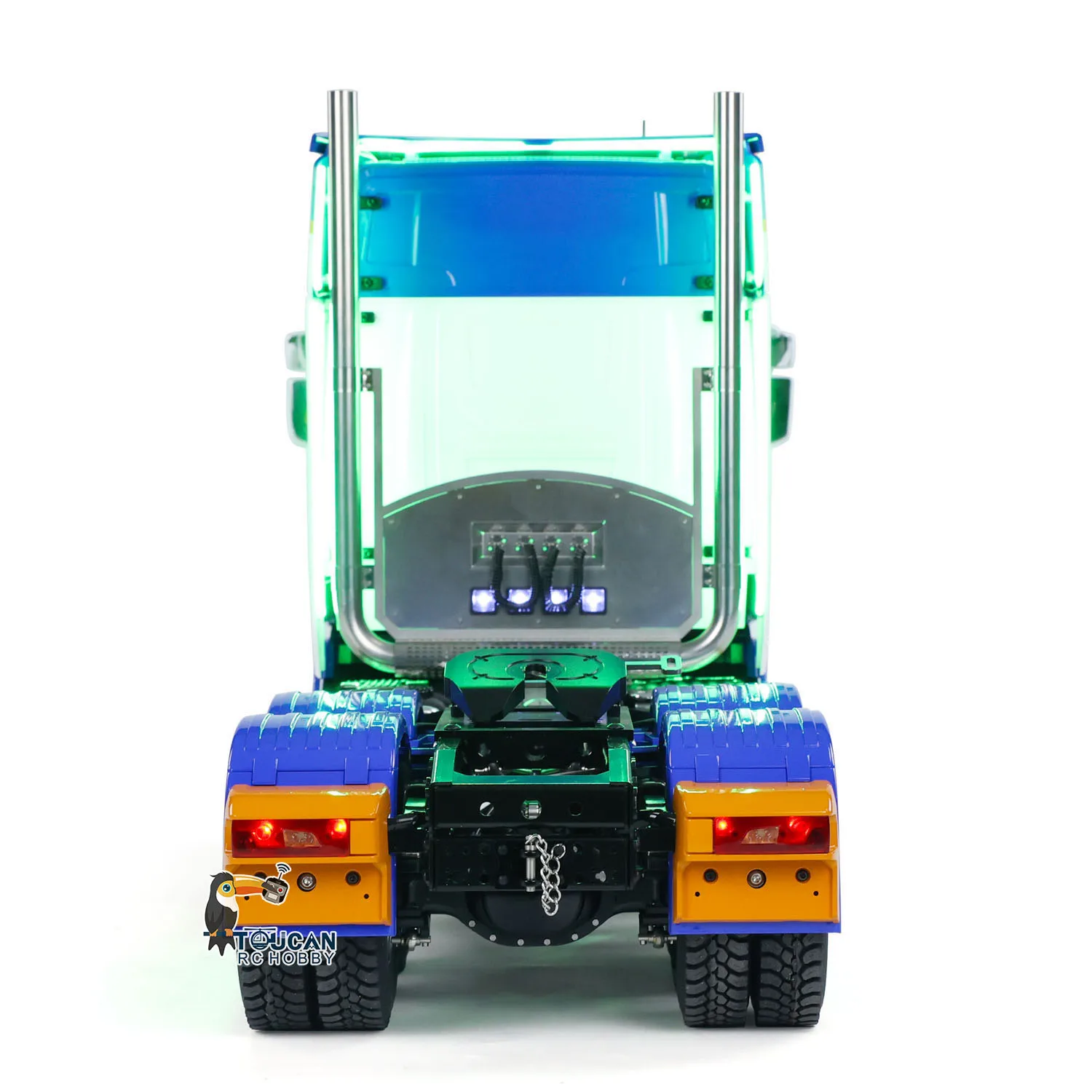 Metal 6x6 1/14 Control remoto DIY Tractor RC Trcuk caja de cambios de 2 velocidades ST8 sonido pintado acabado coche vehículo luz juguetes THZH2043