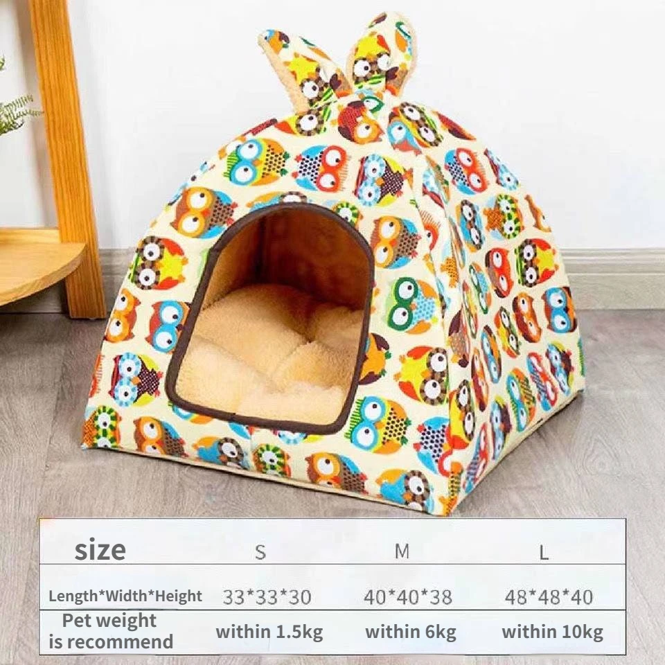 Pet house soft cat bed dog kennel beds for small puppies Mongolian yurt design pet habitat winter warm pet supplies kitten bed