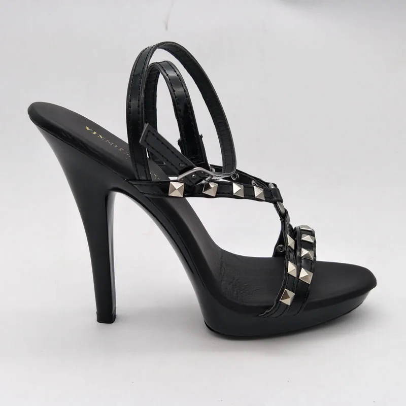 Crossdress Exotic Platform Sandals 5 Inch Open Toe Baking Paint Big Size Women Gothic 13cm High Stripper Heeled Pole Dance Shoes