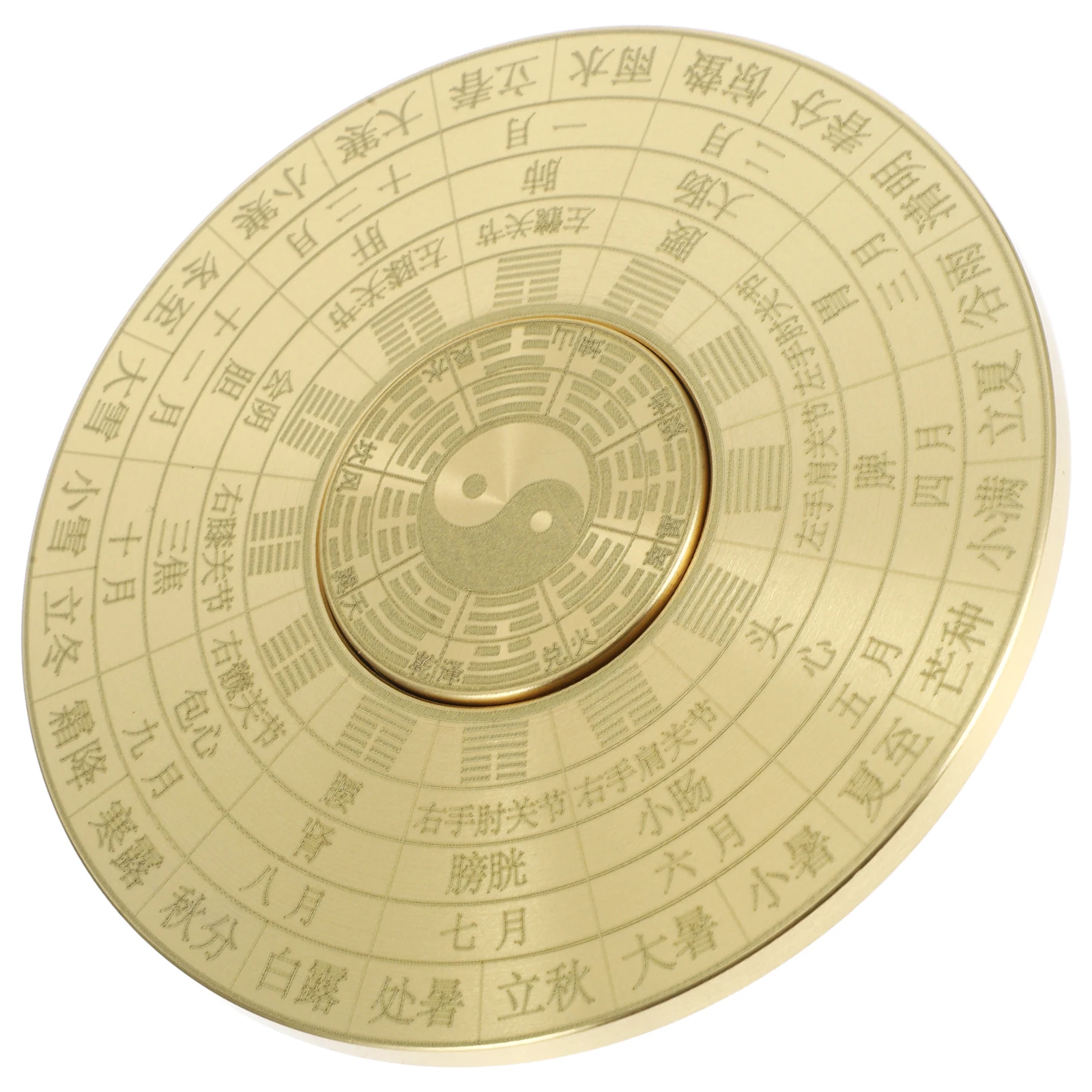 

Brass Compass Small Size Light Weight Home Office Decor Traditional Chinese Taoist Ancient Smooth Surface