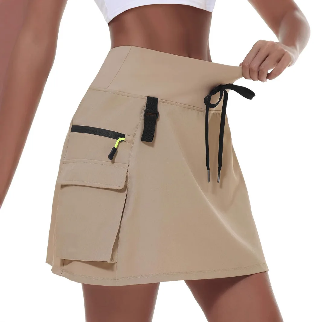 

Women's Short Skirt High Waist Golf With Zipper Pocket Outdoor Hiking Workwear Sports Half Skirt