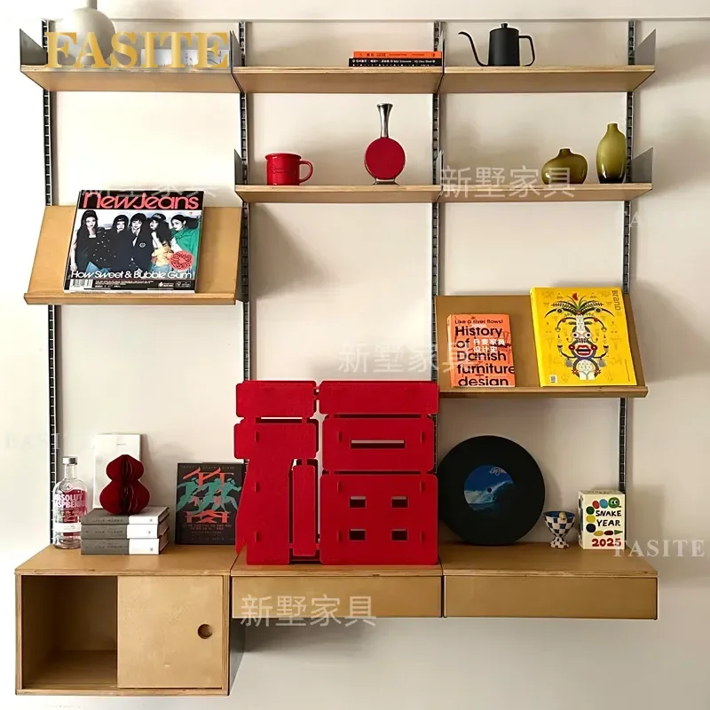 For Wall Birch Ocean Panel Hanging Cabinet Modern Simple Aluminum Profile Display Rack Adjustable Small Apartment Storage