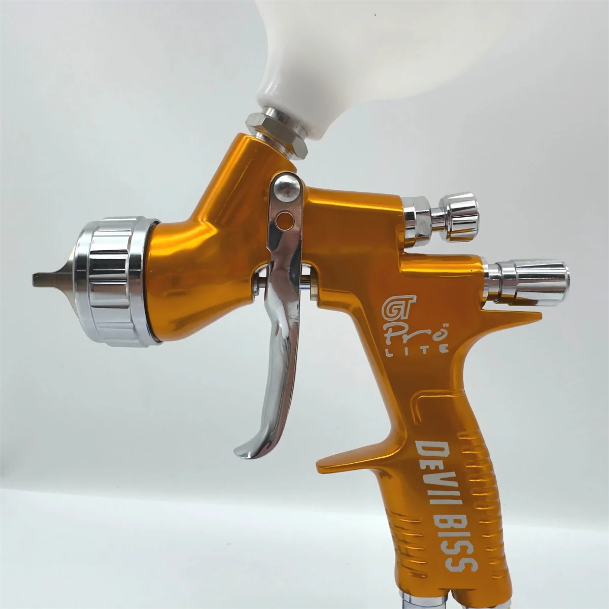 Tpaitlss Spray Gun GTl Pro Painting Gun TE20/T110 1.3mm/1.8mm Nozzle Glod with Mixing Cup Water Based Air Spray Gun Airbrush