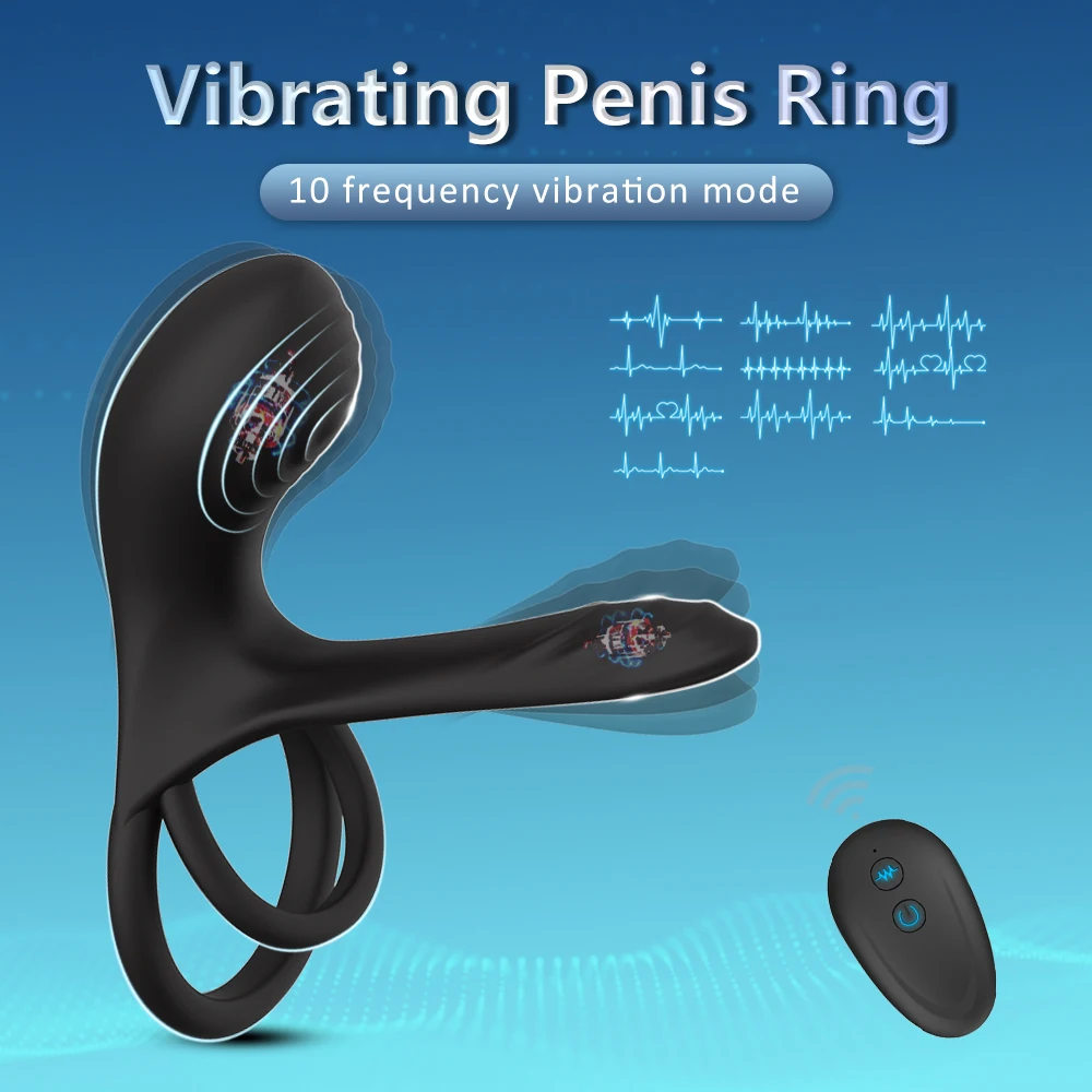 Masculino Próstata Massagem Galo Penis Anéis Vibrador Estimulador do Clitóris Atraso Ejaculação Anel Cockring Dildo Brinquedo Sexual para Homens, Casal