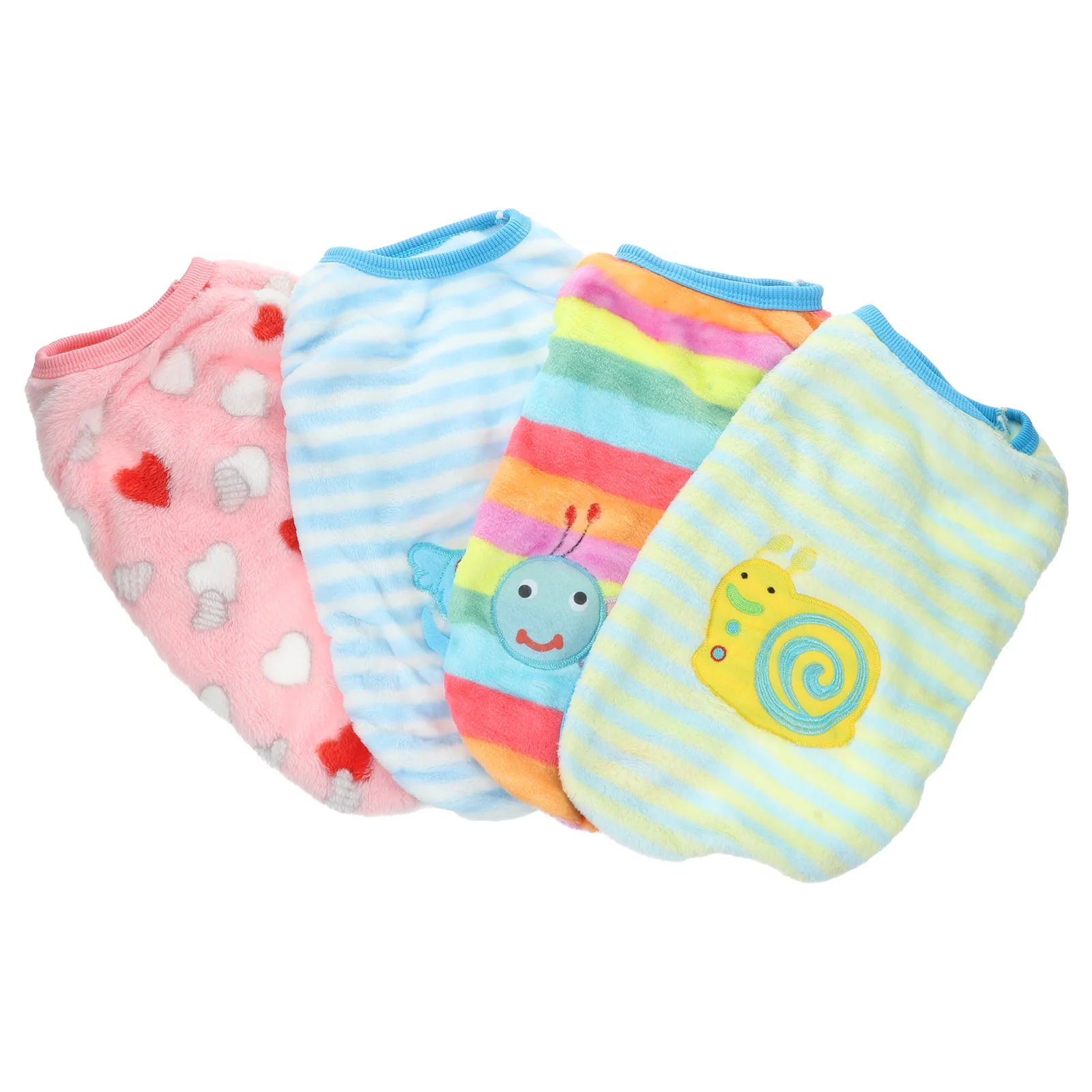 

4Pcs Pet Clothes Small Dog Warm Vest Flannel Soft Comfortable Autumn Winter Dog Cat Keeping Clothes Supplies Cat Vest