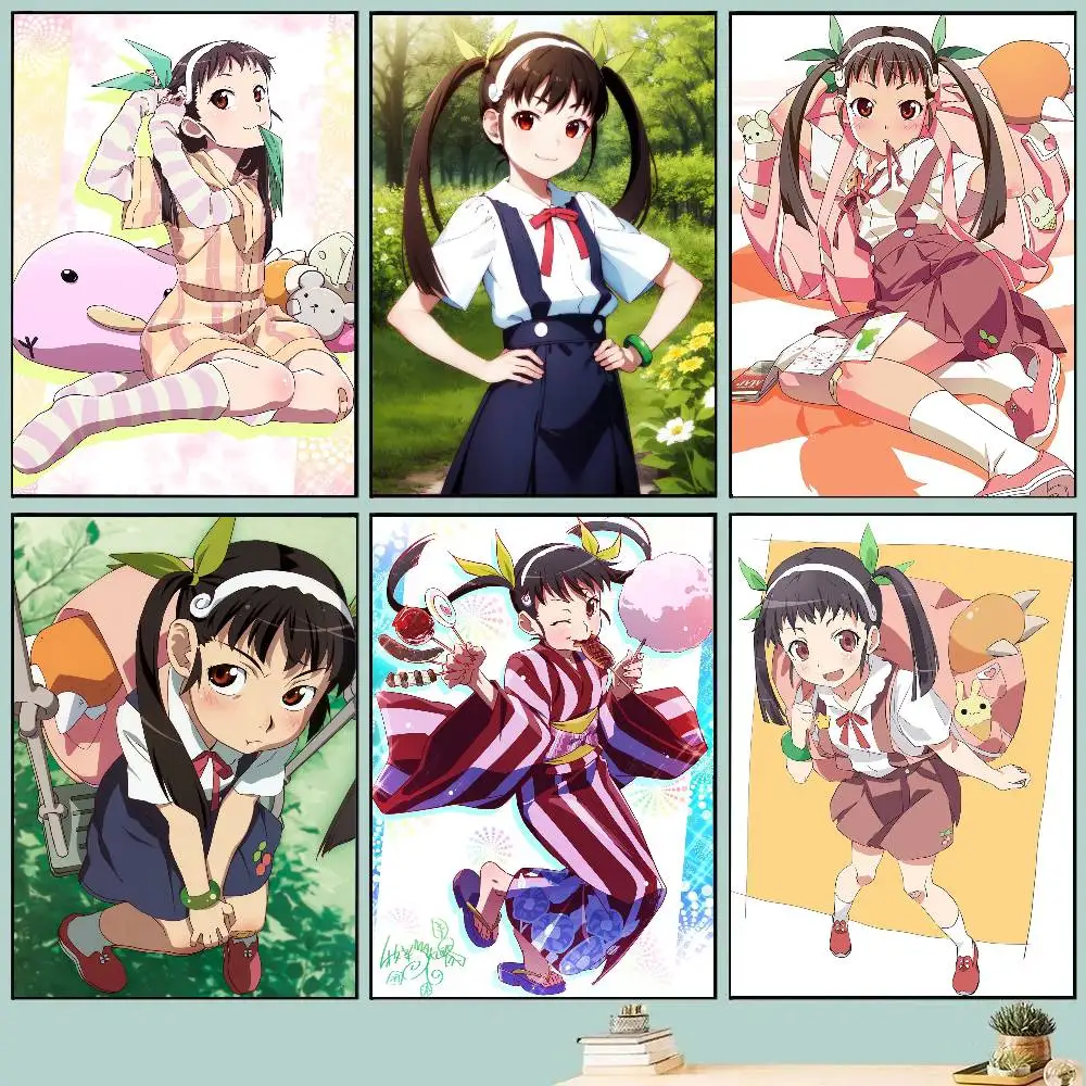 Mayoi Hachikuji Anime Posters Living Room Bar Cafe Quality Canvas Vintage Style Comics Painting Art Home Wall Decor Picture