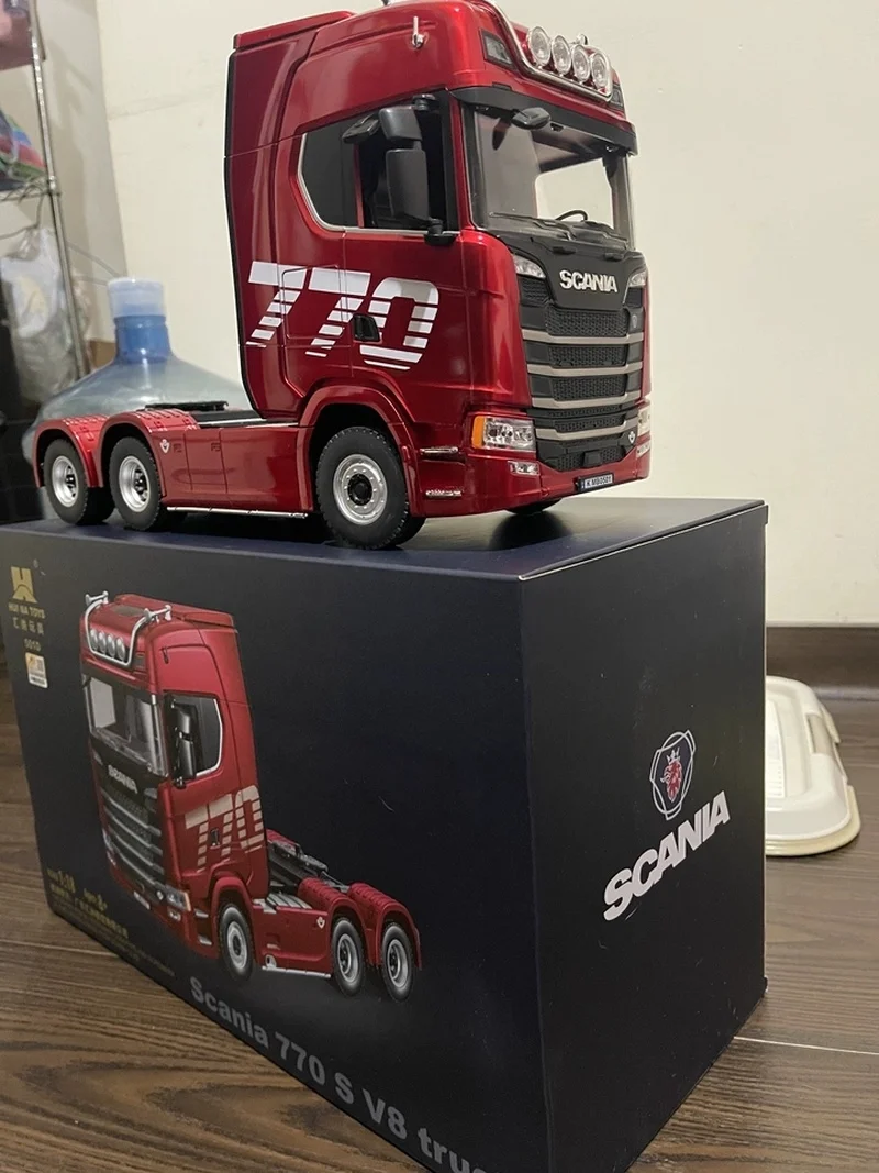 Huina 1501 770s 1/18 19ch Alloy Rc Tractor Truck 2.4g Remote Control Engineering Trailer Light Sound Collectible Model Toys
