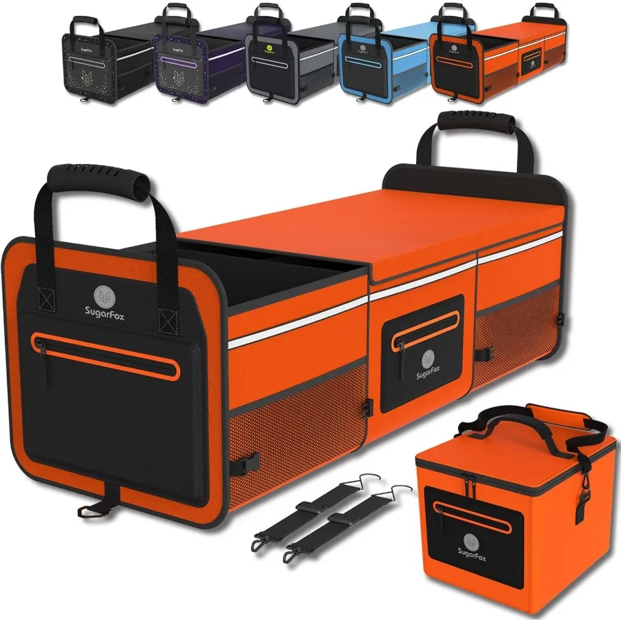 

Органайзер для багажника автомобиля 95 л с пакетным льдом на 26 л, водонепроницаемые складные органайзеры для багажника для внедорожников, автомобилей, органайзер для хранения автомобиля Grea