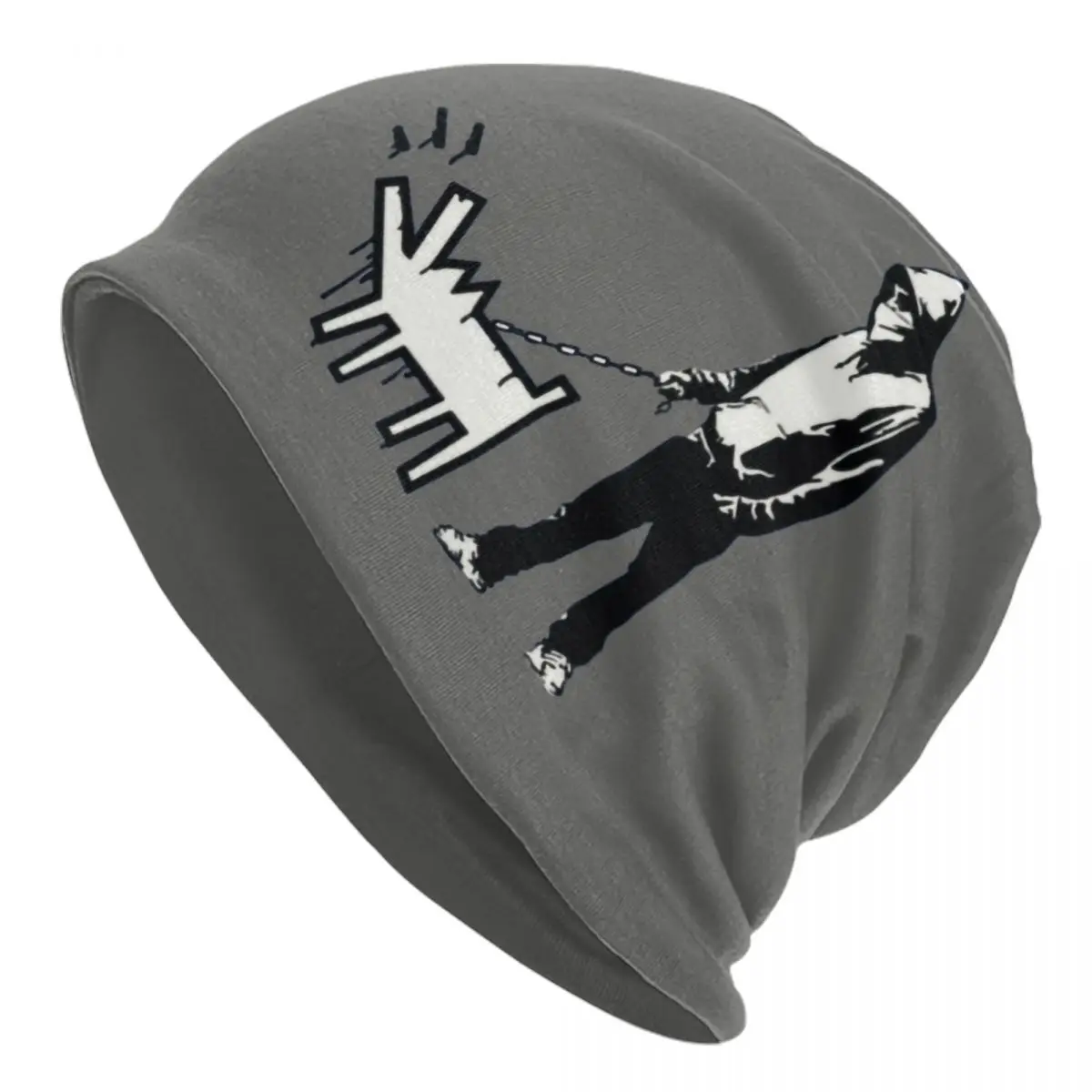 Banksy Thug With A Barking Dog Skullies Beanies Caps Cool Winter Warm Knit Hats Unisex Adult Street Art Graffiti Bonnet Hats