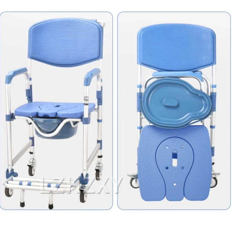 Toilet Chair Toilet Portable Folding Toilet Wheelchair Shower Disabled Bathroom Chair Transfer Wheelchair