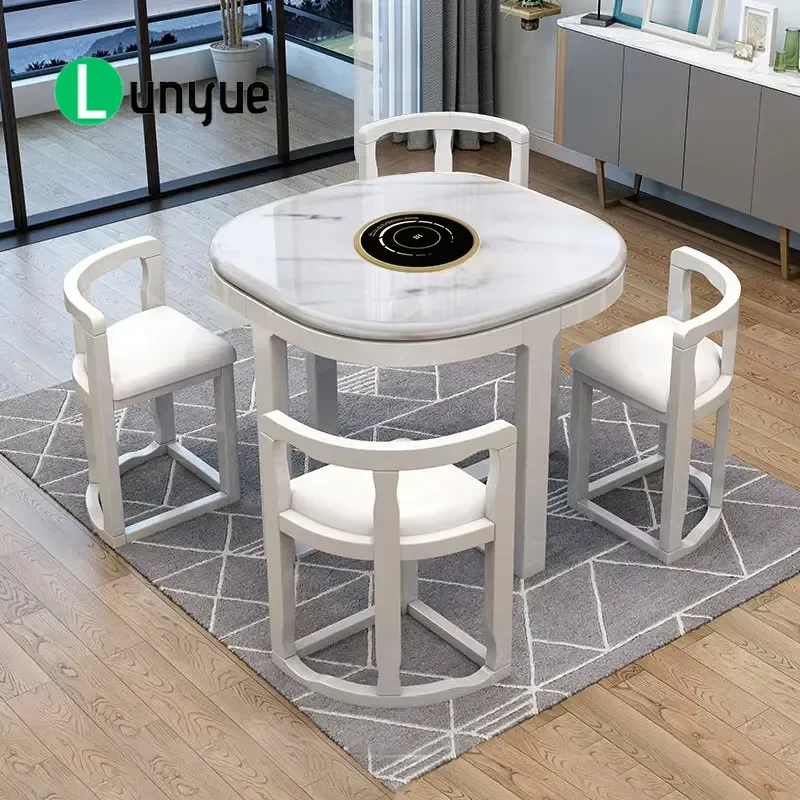 European Modern Minimalist Extra Long Corner Dining Table Customized Invisible Marble High Quality Wood Popular Design for