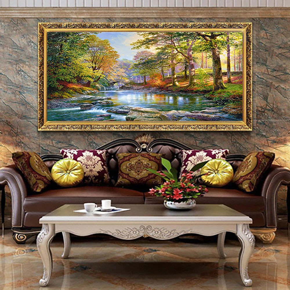 

5d Diy Diamond Painting Natural Landscape Full Drill Diamond Embroidery Modern Art Scenery Cross Stitch Living Room Home Decor