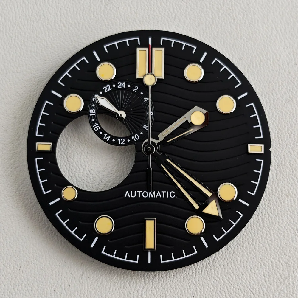 Dial NH39 31mm desain berongga lampu malam hijau yang kuat kompatibel dengan mesin jam NH39 aksesoris jam tangan pria empat jarum