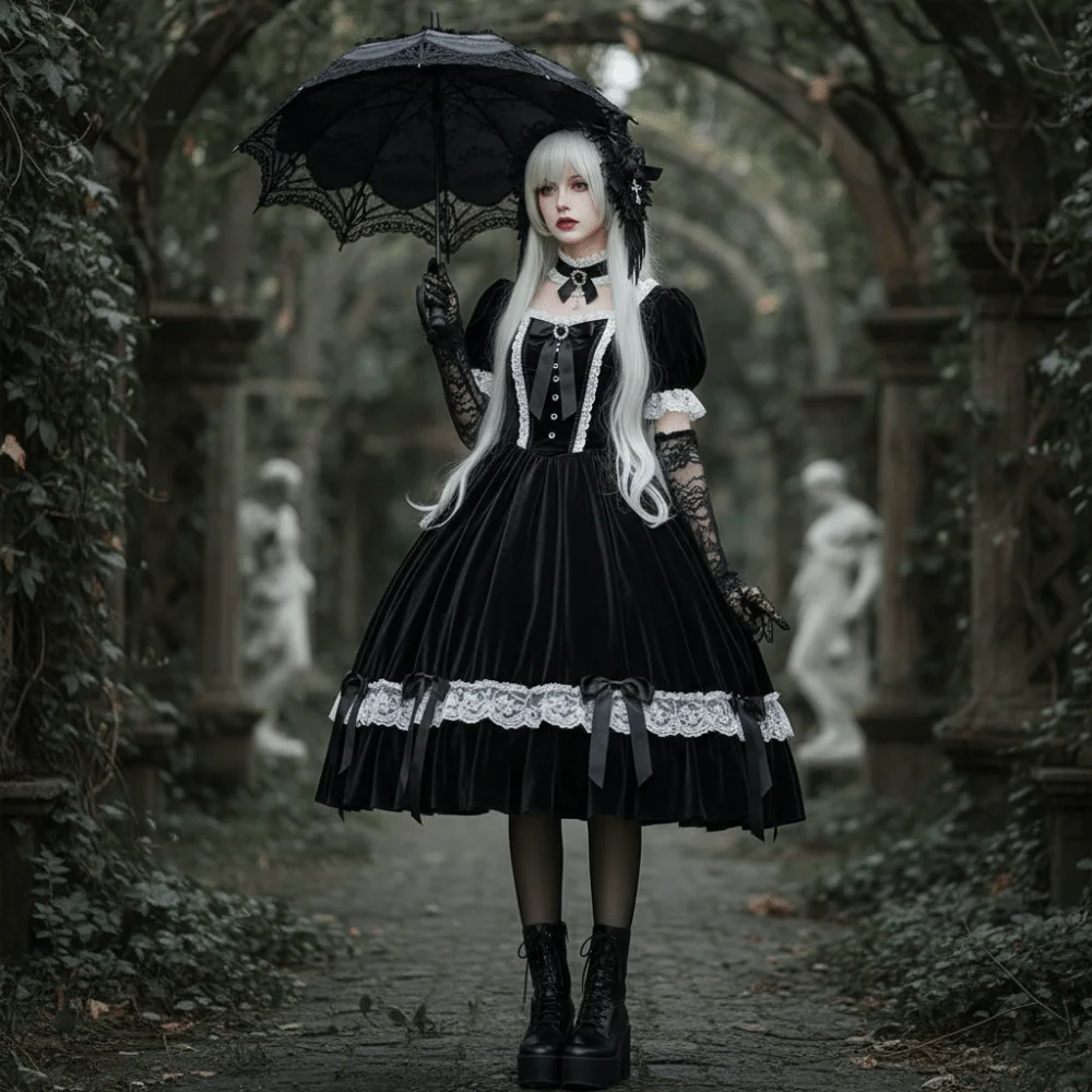 

Creative Spicy Girl Lolita Wings Lace Headband Rivet Black Lolita Hair Clip Kawaii JK Ruffled Hairband Daily