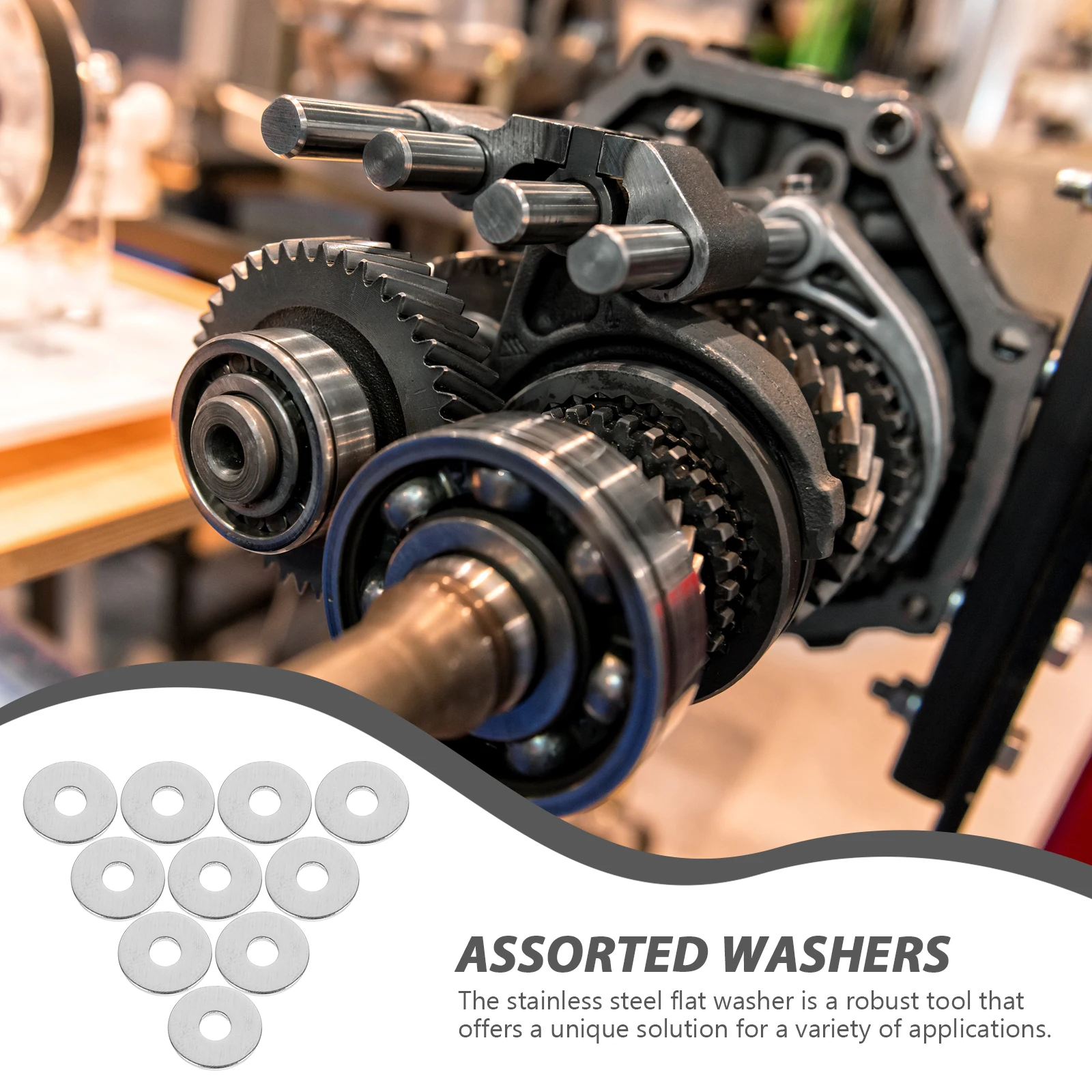 

100pcs Stainless Steel Flat Washers Metal Washers For Screws Bolts Assorted Washer Set Secure Fastening Support Gaskets