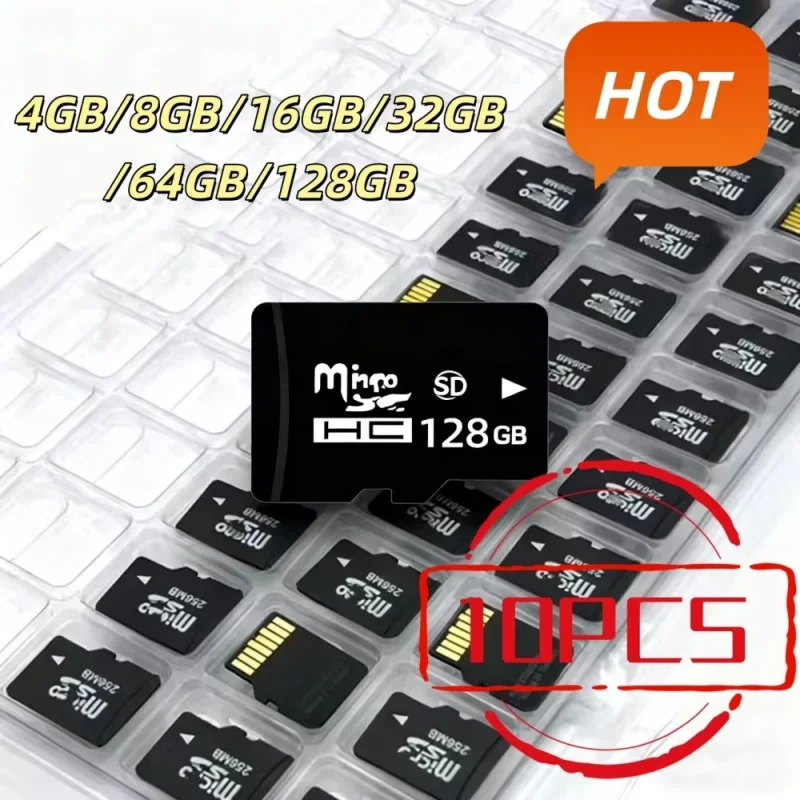 10pcs 8/16/32/64/128GB Flash Memory Card Portable High Speed Micro TF Card for Android Smartphone Tablet Camera Accessories