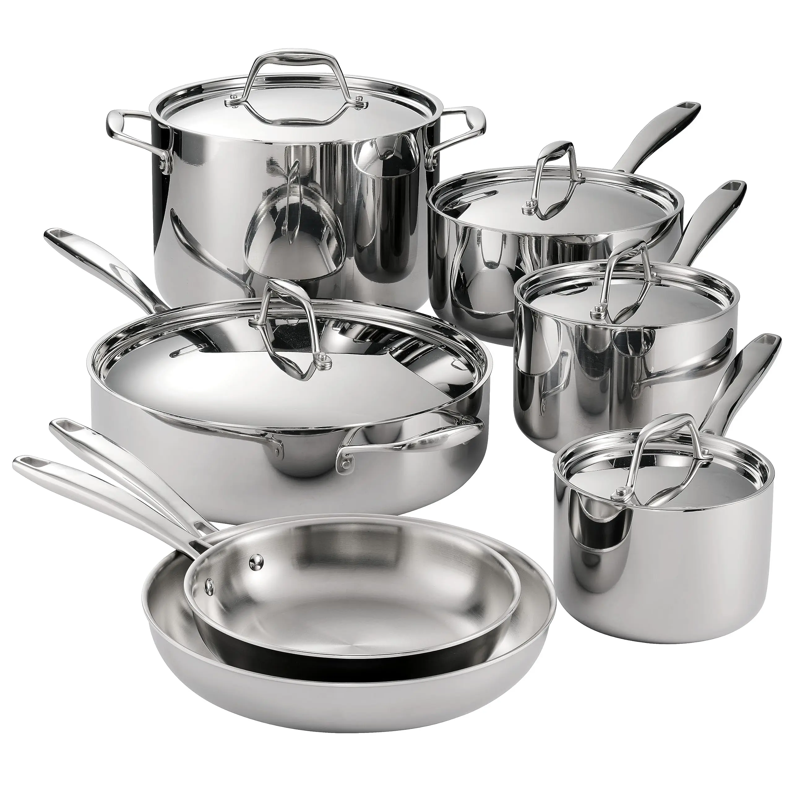 

12-Piece Tri-ply Stainless Steel Cookware Set, Induction Compatible