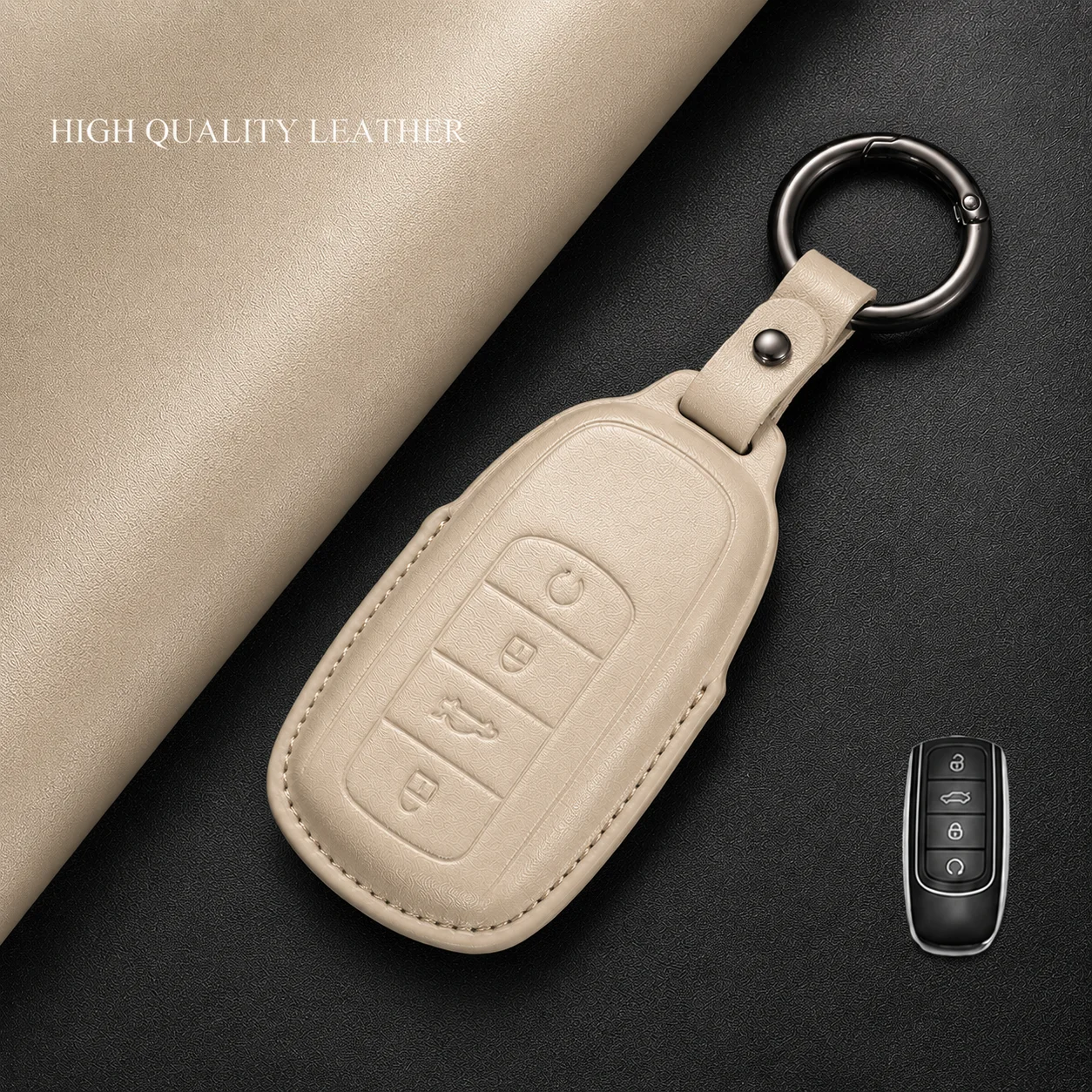 Leder-Autoschlüsselhülle für Chery Tiggo 8 Plus Kunpeng Tiggo 9 EXEED Yaoguang Tiggo 7 Plus Arrizo 8 Explore 06 mit Schnalle – Detail 7