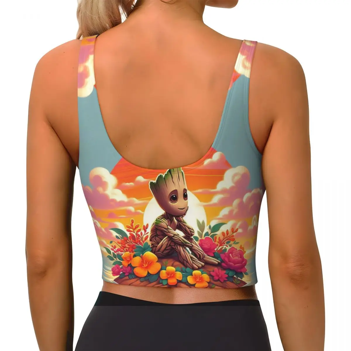 Custom Groot Character High Impact Sportbeha 'S Vrouwen Naadloze Workout Running Crop Tank Tops