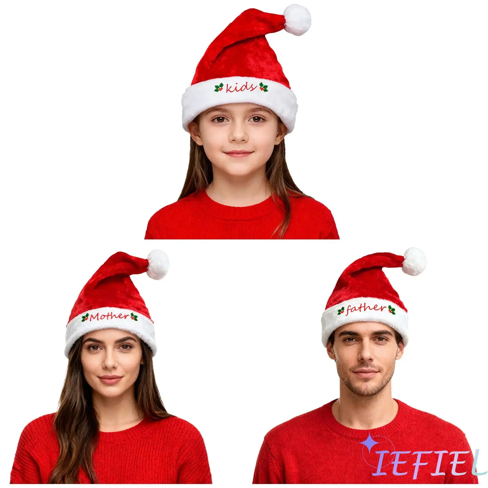 

1 шт. плюшевые рождественские шапки Санта-Клауса, праздничная шапка с вышивкой для рождественской вечеринки, товары для новогодней праздничной вечеринки