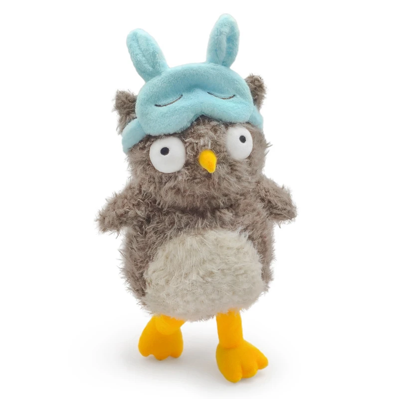 Adorable Funny Owl With Eye mask plush Toy Cute Soft Stuffed Animal Doll Soft Boys and Girls Perfect Birthday Holiday Gift