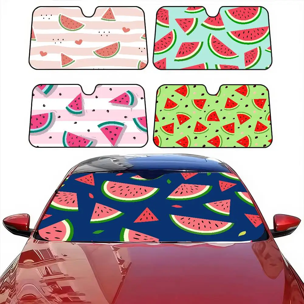 

Summer Watermelon Car Windshield Sunshade - Black Anti-UV Cloth, Blackout Curtain, Front Window Visor, Gift