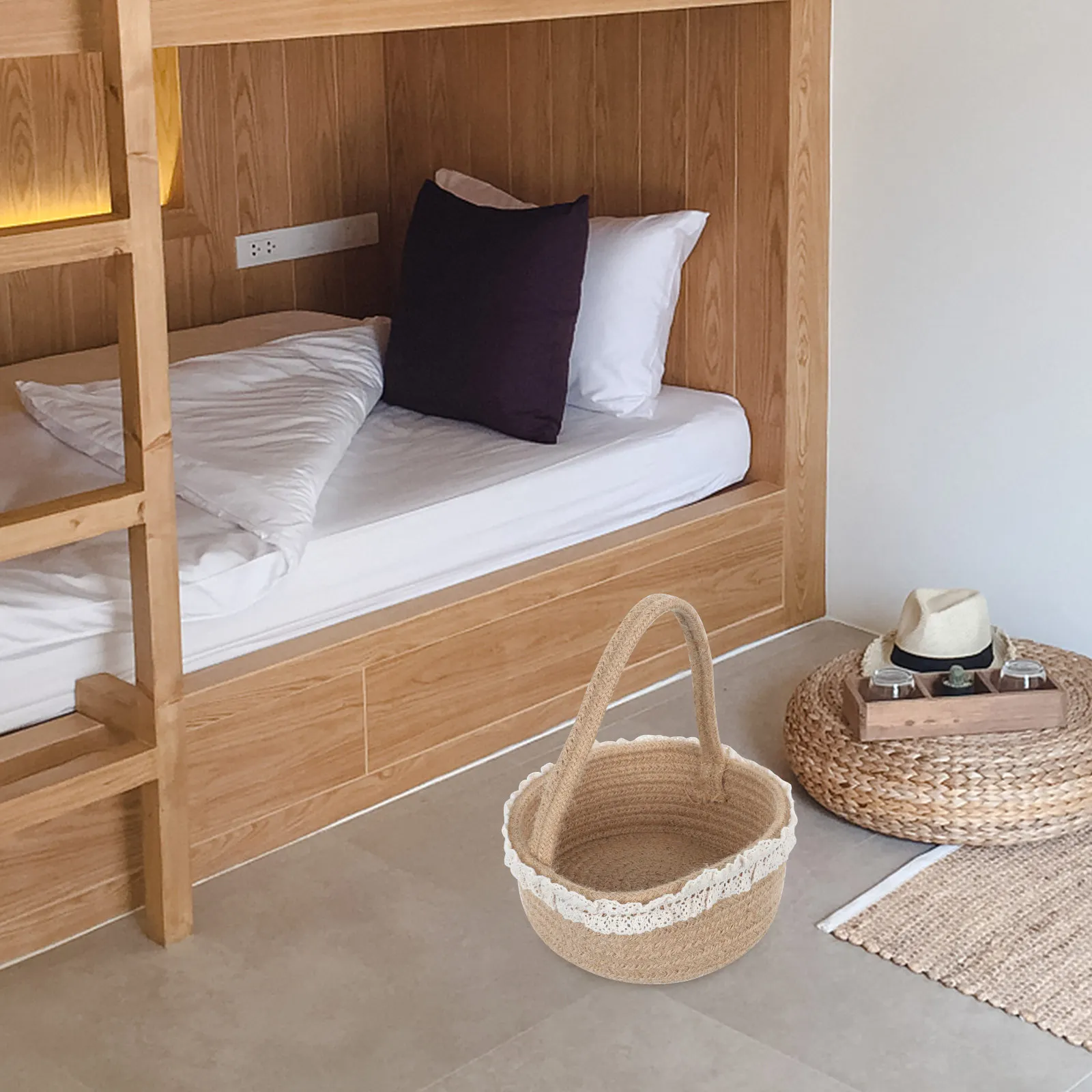 

Cotton Rope Storage Basket Decorative Woven Boxes for Laundry Office Nursery Closet Shelf Hamper Practical Storage Solution