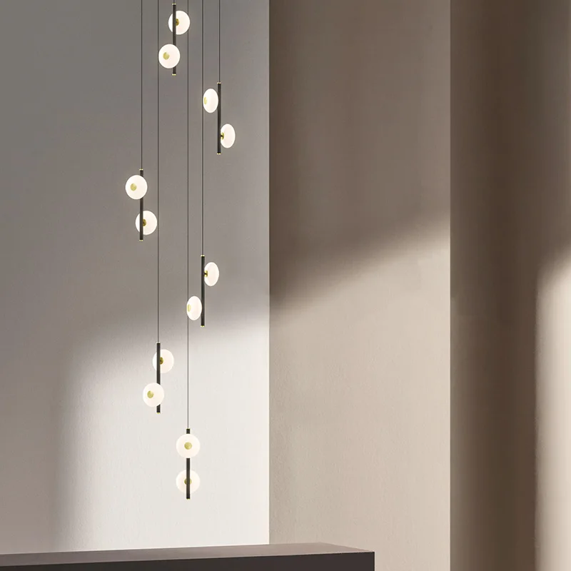 Nordic Designer Hanging Chandelier, teto Sala Pendant Lamp, Modern Exhibition Hall e Stairwell