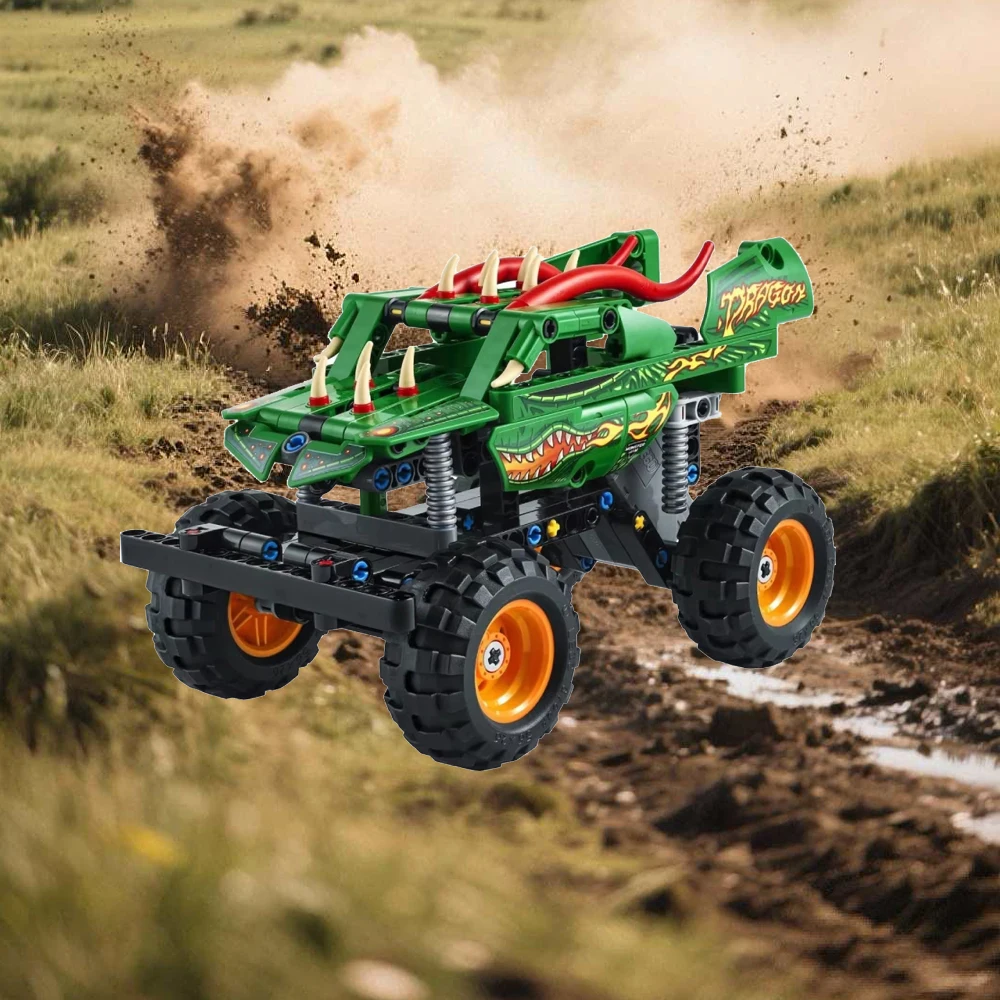 2025 nuevo monstruo vehículo todoterreno bloques de construcción acrobacias coche modelo juguete para niños niño regalo de Navidad