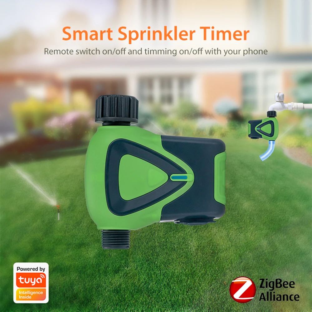 Tuya Smart Zigbee Watering Timer, Smart Sprinkler, Drip Irrigation System, Built-in Water Flow Recorder, Water Controller