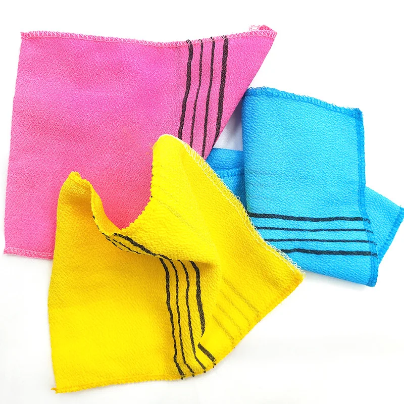 1pcs Double-sided Towel Korean Exfoliating Bath Washcloth Body Scrub Shower Towel Portable for Adults Coarse Grain Brush