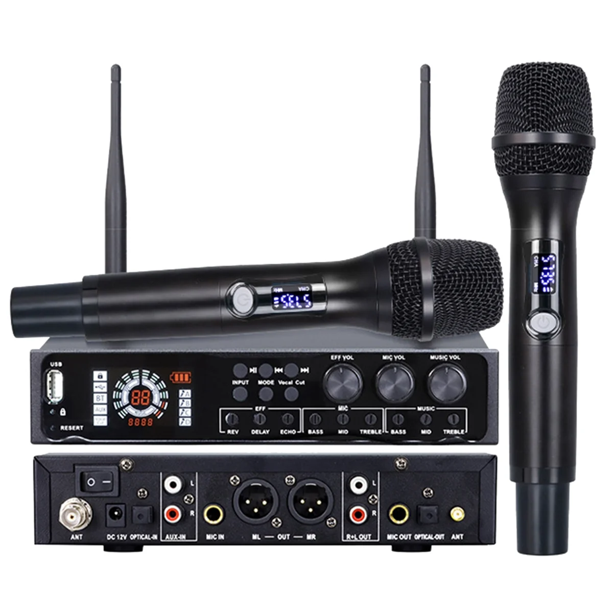 

Wireless Microphone System Single Cordless Microphone Set UHF Professional Dynamic Mic for Karaoke Home Church